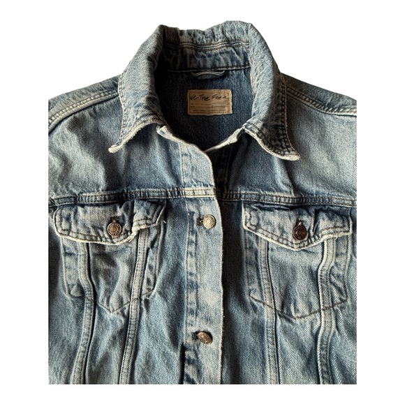 We The Free Denim Trucker Jacket, Small Boxy - Picture 3 of 8